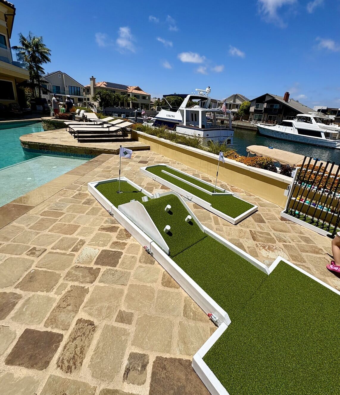 Custom mini golf course on a Southern California waterfront